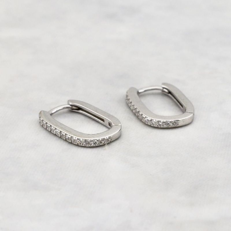 Boucles d'oreilles Huggies Minimalistes Scintillantes en argent sterling