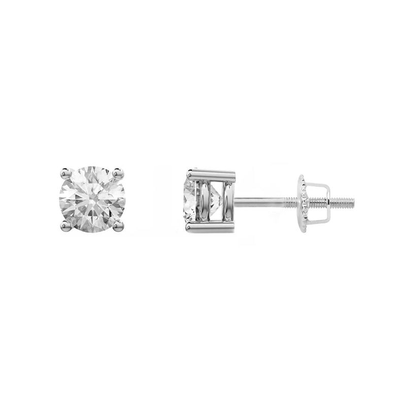 Boucles d'oreilles Classiques en or jaune ou blanc 10K et moissanites