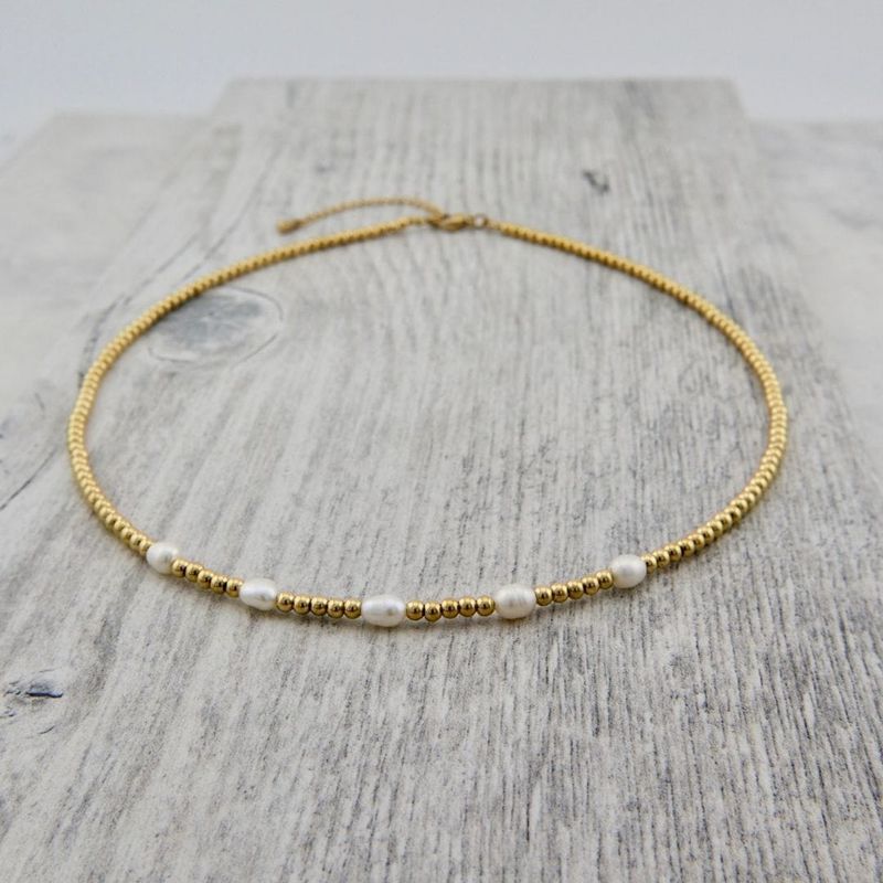 Collier Zéphyr en acier et perles
