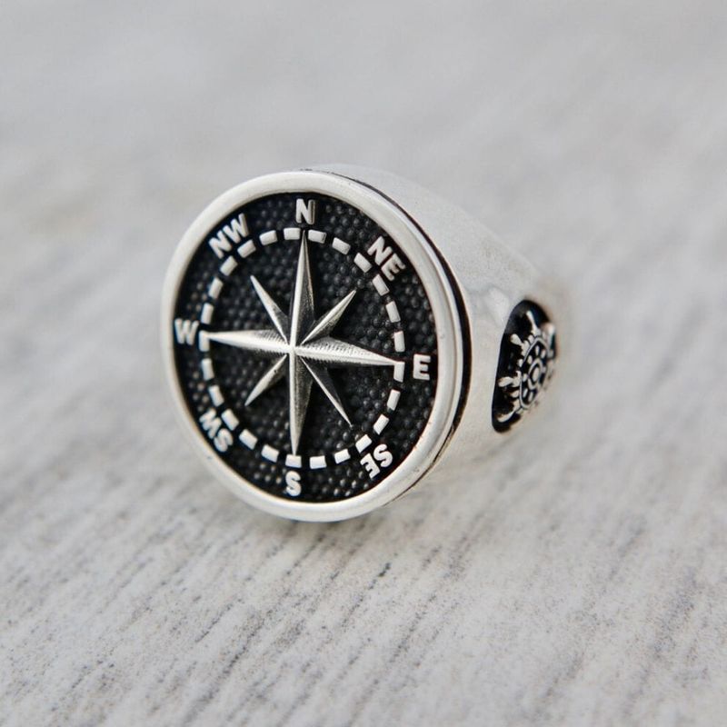 Bague Boussole en argent sterling