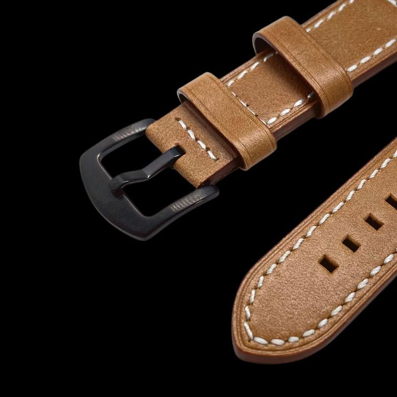 Bracelet de montre en cuir brun -  attache rapide