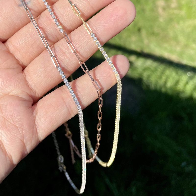 Collier Chaîne et Tennis en argent sterling