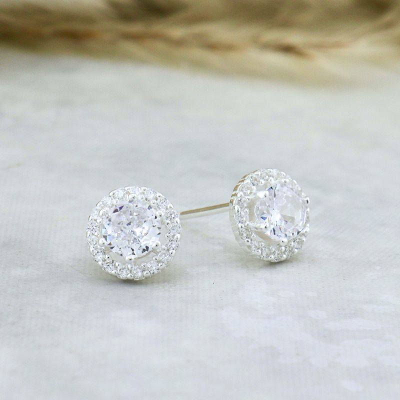 Boucles d'oreilles Halo en argent sterling