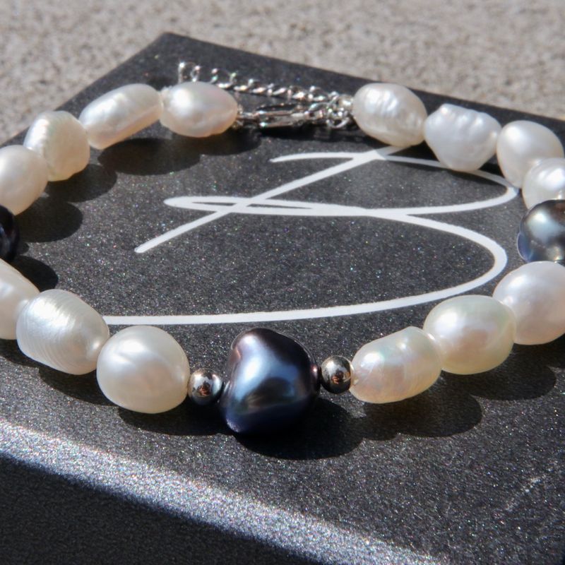 Bracelet de perles baroques Sérénité et argent sterling