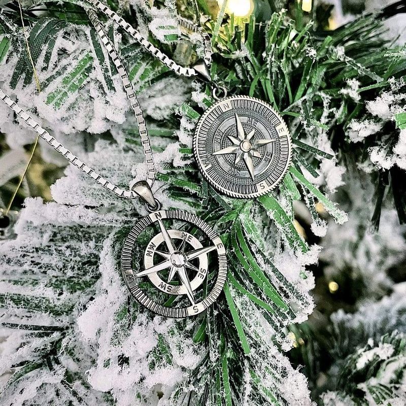Collier Boussole en argent sterling