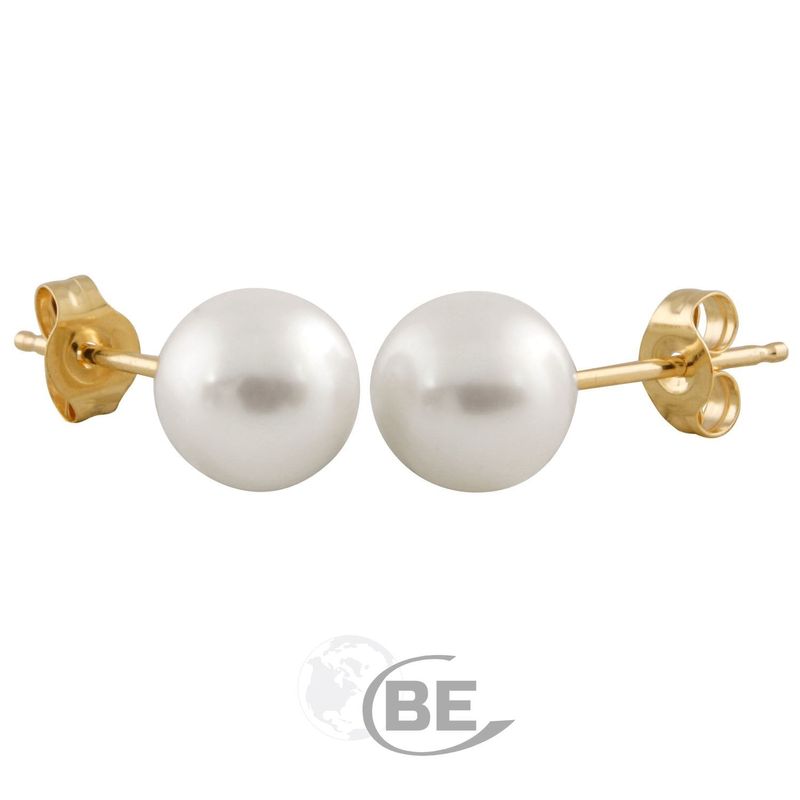 Perles d’eau douce 6mm sur or jaune 14K