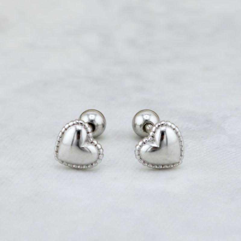 Boucles d'oreilles Coeurs en argent sterling