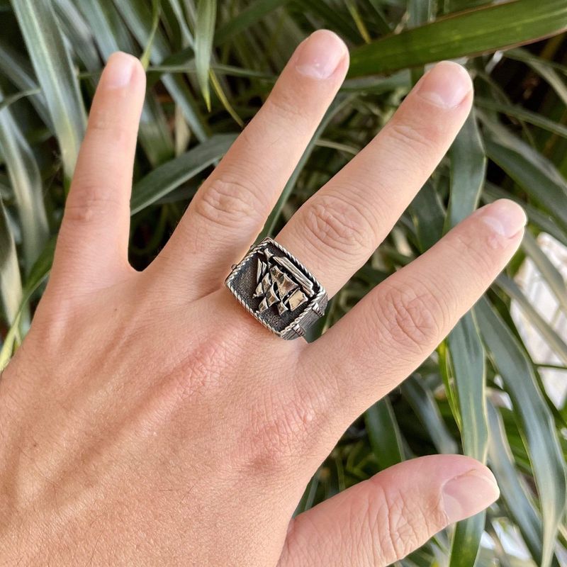 Bague Bateau en acier