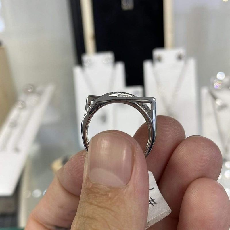 Bague avec cz en argent 925 plaqué rhodium