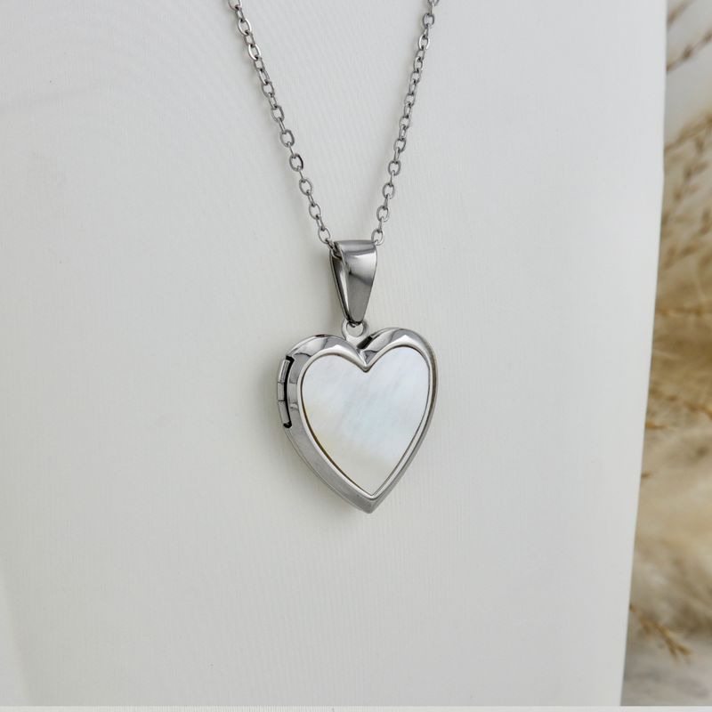 Collier porte-photos Coeur en acier