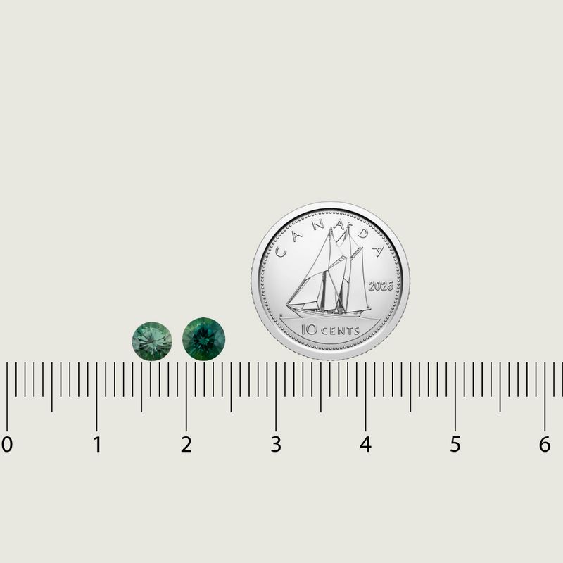 Saphir Naturel Bleu - Vert Taille brillant rond