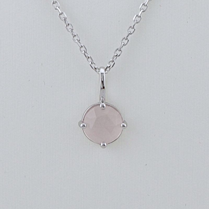 Collier en argent sterling et Quartz rose