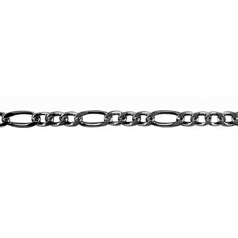 Chaîne Figaro en argent sterling