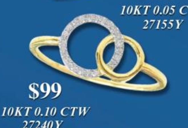 Bague Cercles en or 14K et diamants