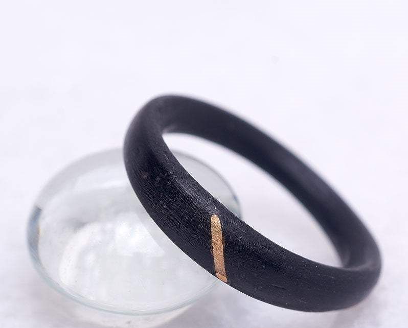 Bague en bois et argent sterling ou or 14K personnalisée