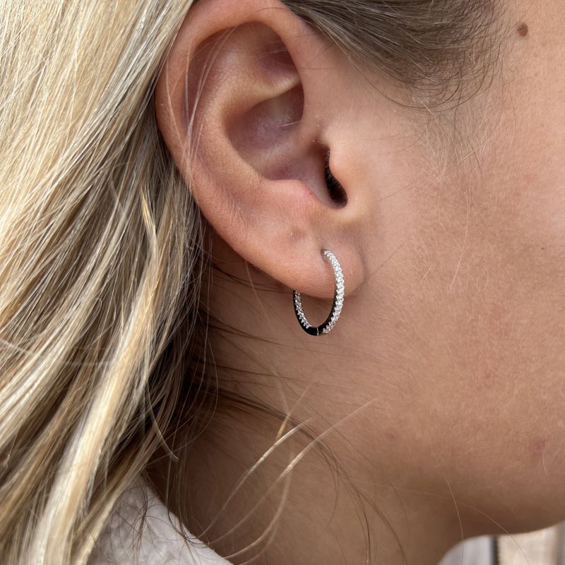 Boucles d'oreilles Huggies Scintillante en argent sterling