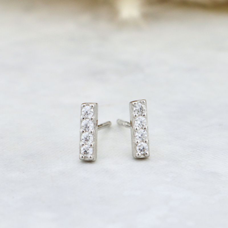 Boucles d'oreilles Barre en argent sterling