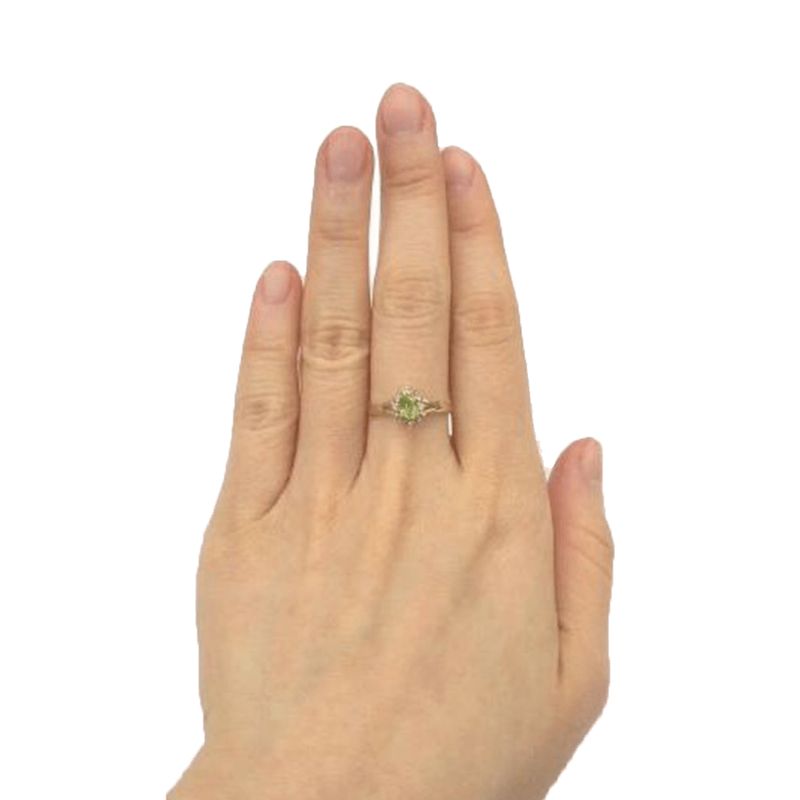 Bague en or 10K péridot et diamants