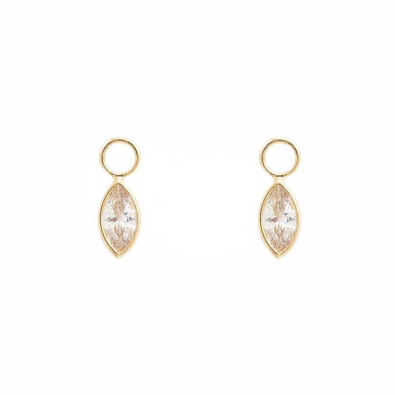 Duo de pendentifs Marquises pour anneaux en or jaune 10K