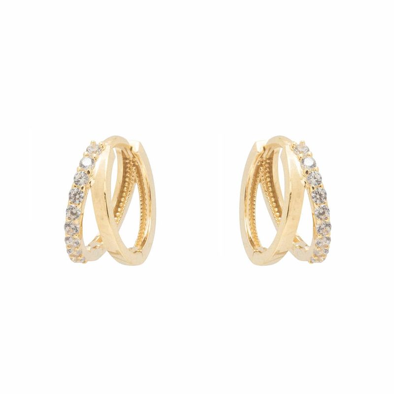 Boucles d'oreilles huggies Double rang en or 10K
