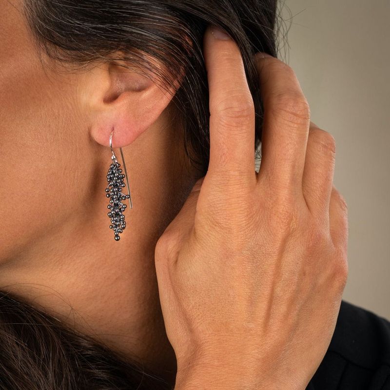 Crochets d'oreille en argent oxydé