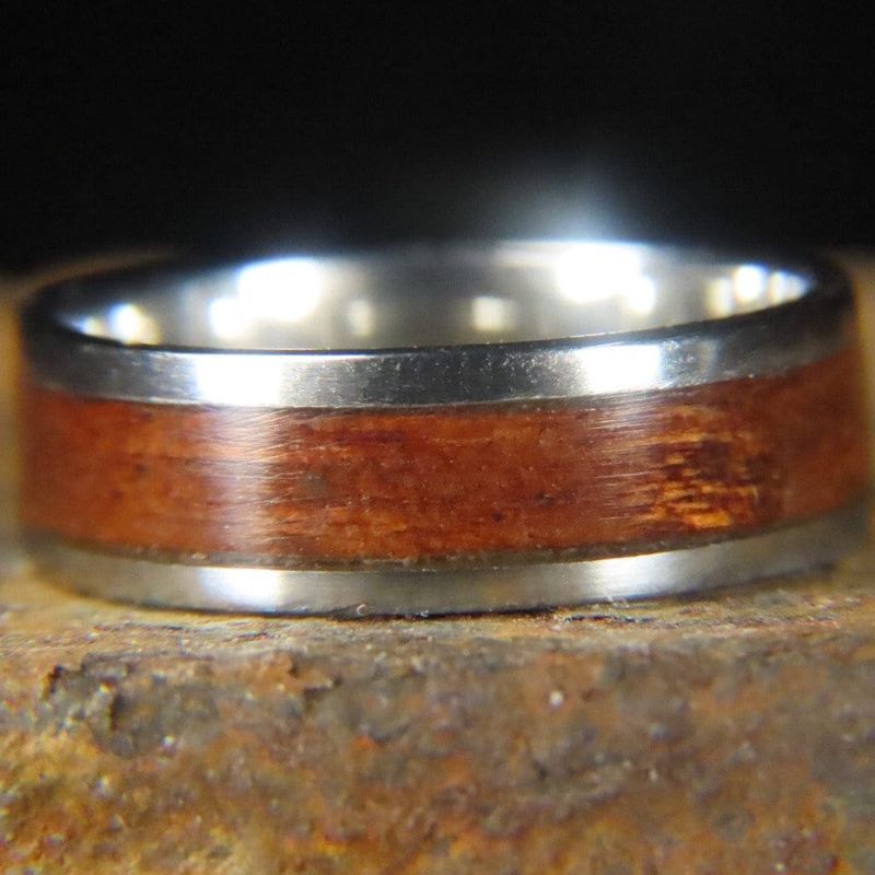 Bague en bois et argent sterling ou or 14K - 18K personnalisée
