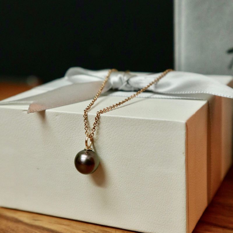 Collier perle de Tahiti et or 14K