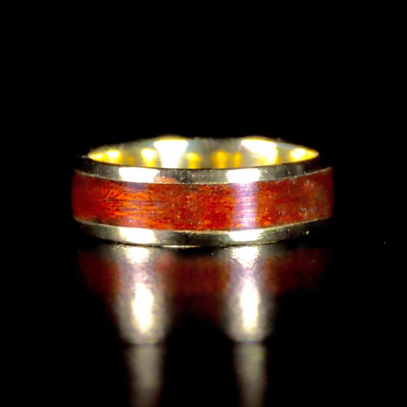 Bague en bois et argent sterling ou or 14K - 18K personnalisée