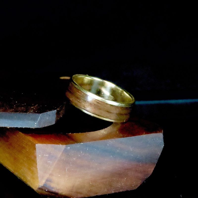 Bague en bois et argent sterling ou or 14K - 18K personnalisée