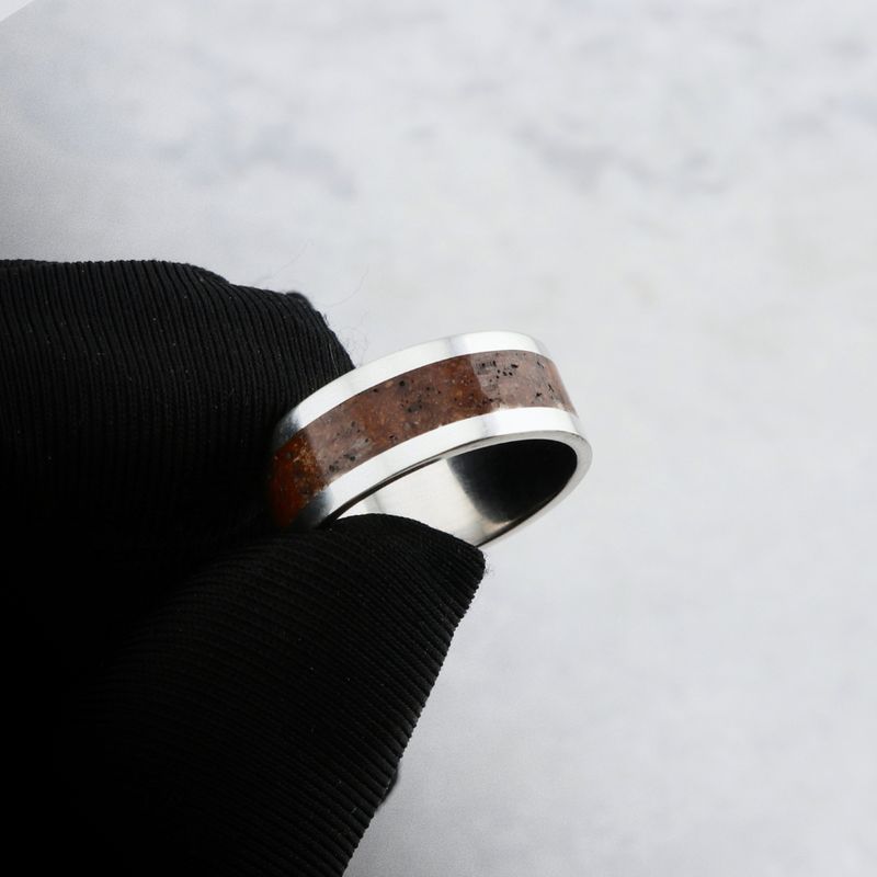 Bague Triceratops du Montana et argent sterling ou or 14K - 18K