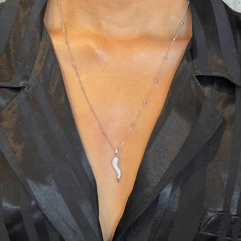 Collier Corno en argent sterling