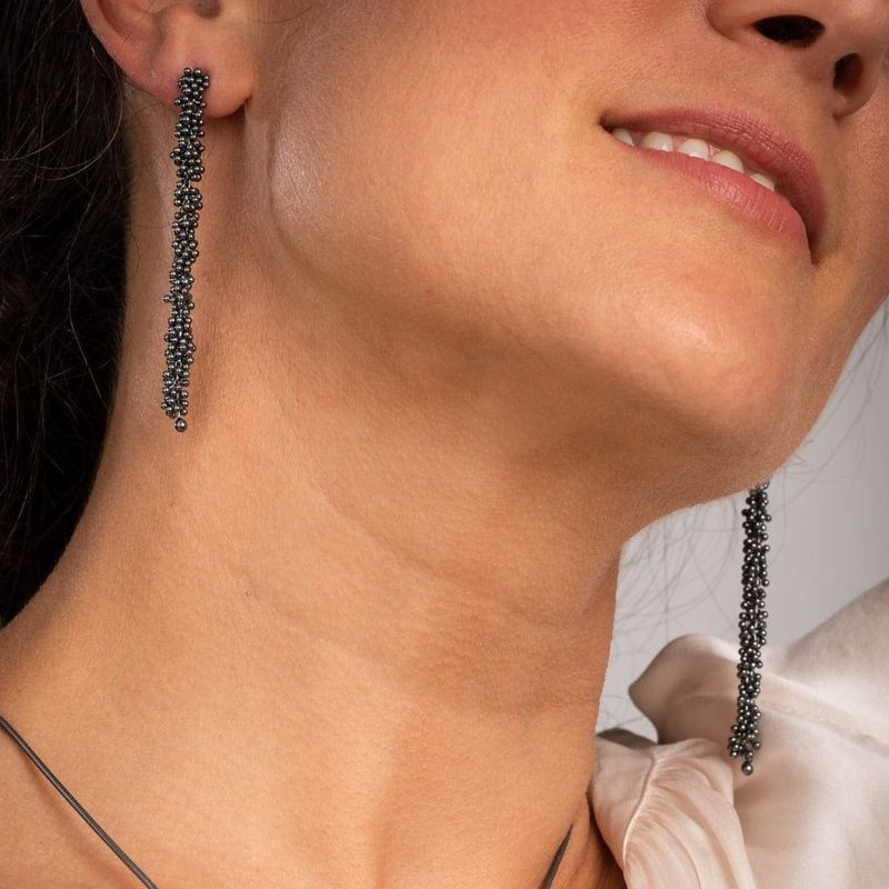 Pendants d'oreilles ShikShok longs en argent