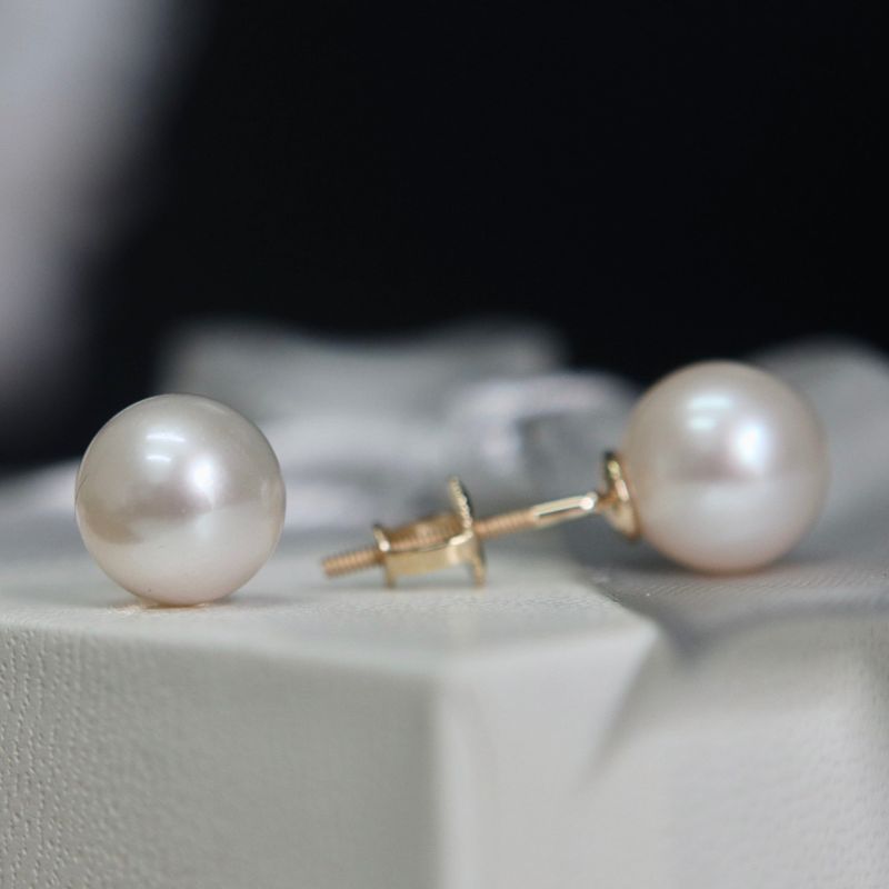 Boucles d’oreilles perles d’eau douce et or 14K