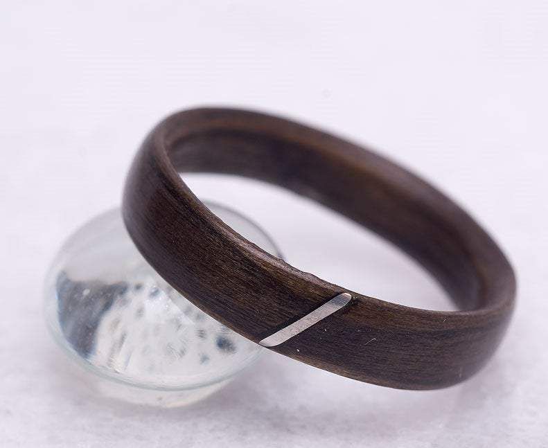 Bague en bois et argent sterling ou or 14K personnalisée