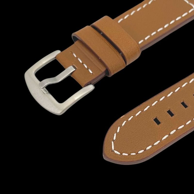 Bracelet de montre en cuir brun -  attache rapide