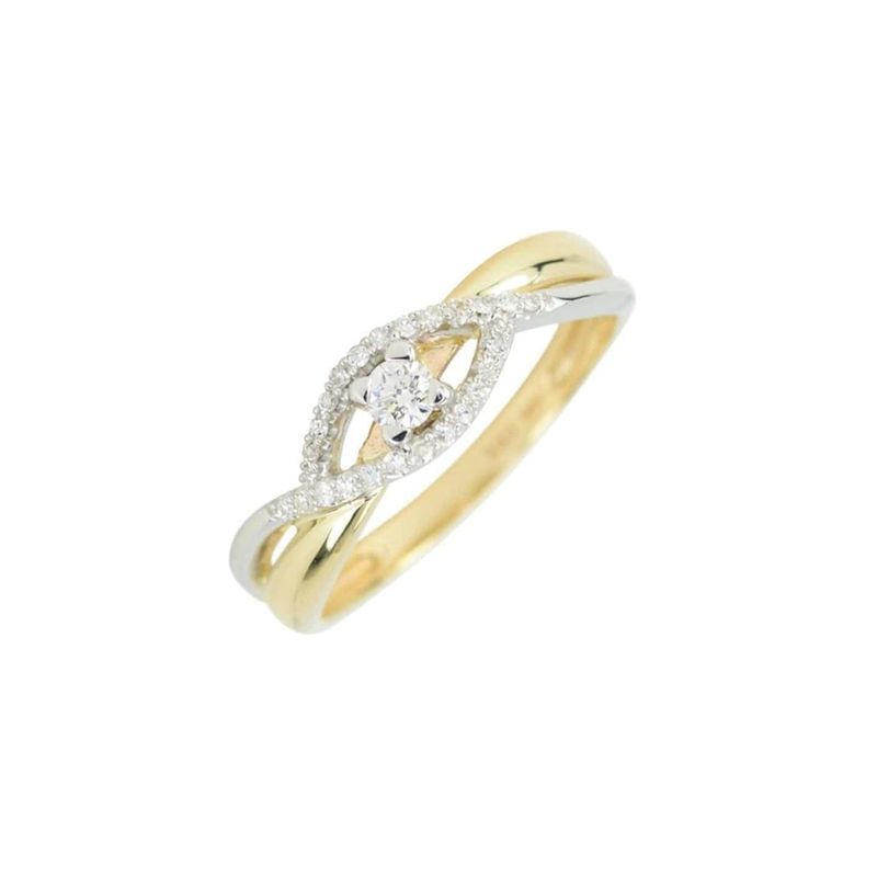 Bague Torsade en or 10K et diamants -  16pts
