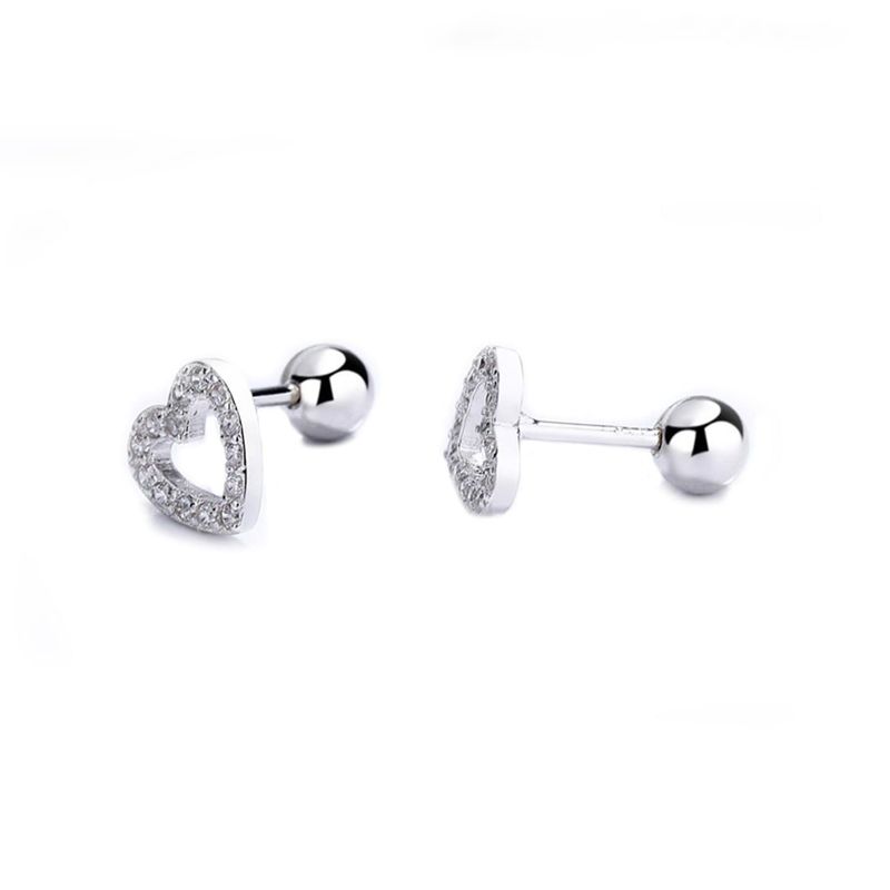 Boucles d'oreilles Coeurs en argent sterling