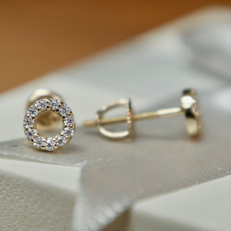 Boucles d'oreilles Cercles en or 10K et moissanites