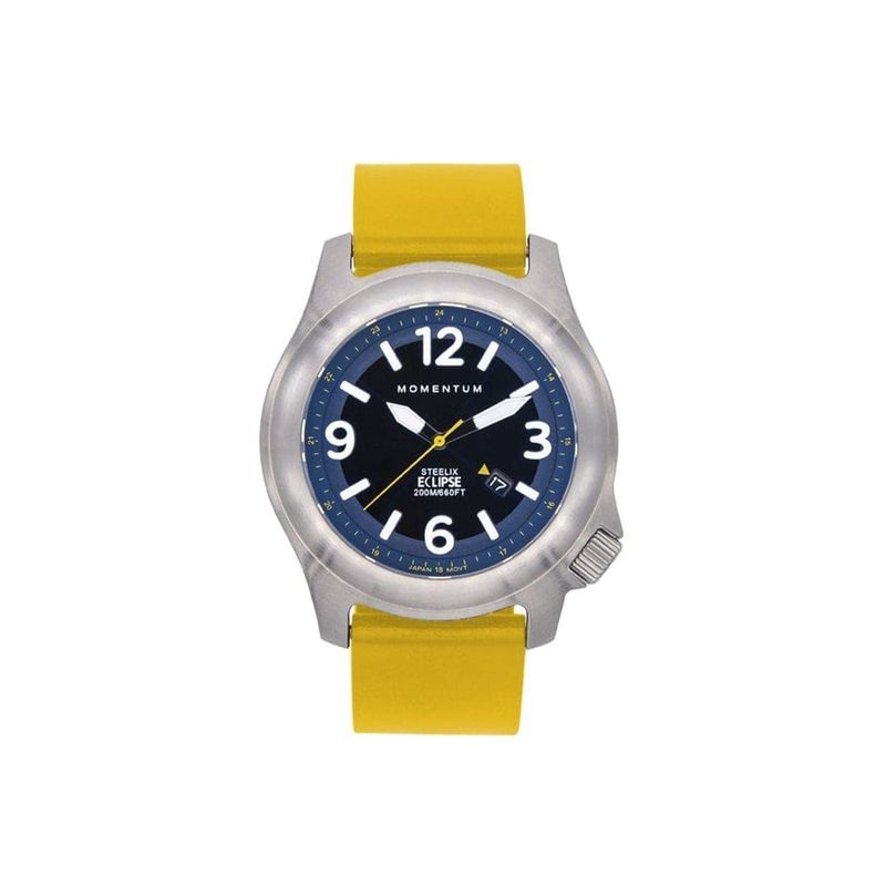 Montre  à énergie solaire 44mm Steelix Eclipse bleu et jaune