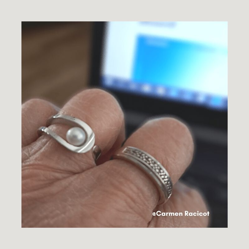 Bague en argent sterling et perle