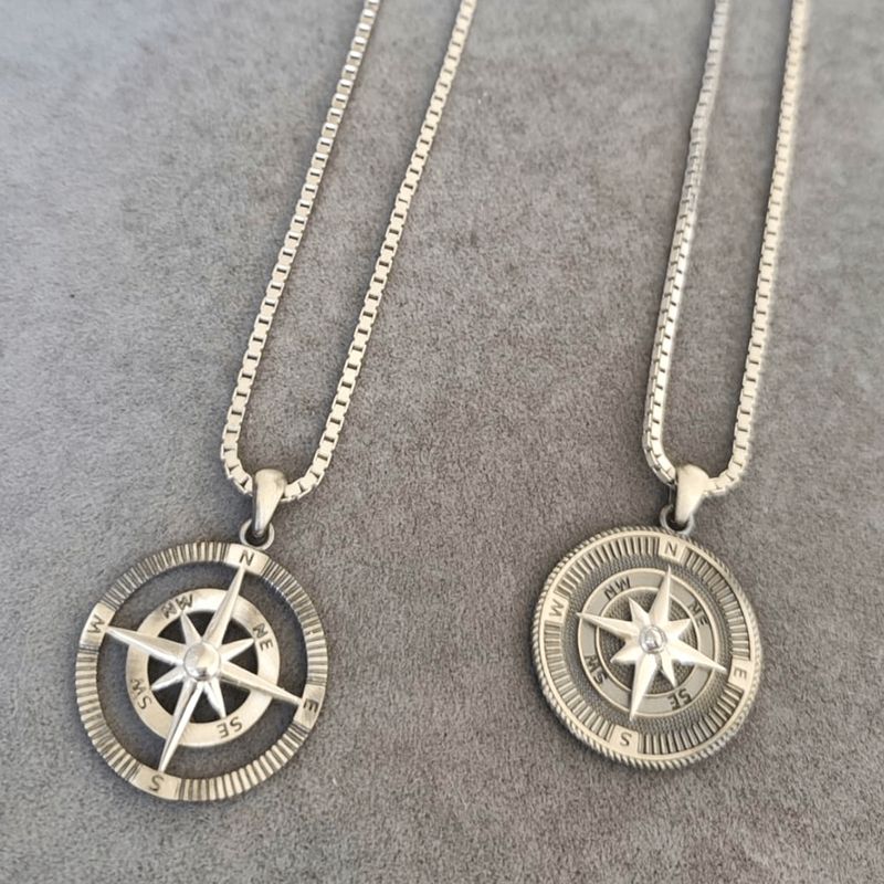 Collier Boussole en argent sterling