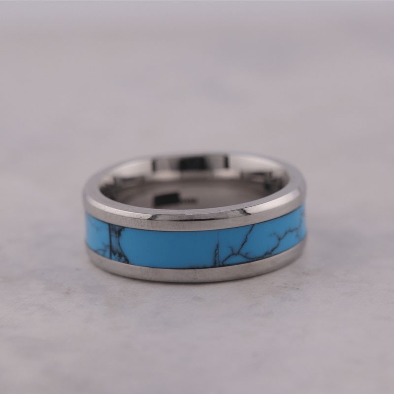 Bague jonc Turquoise en acier