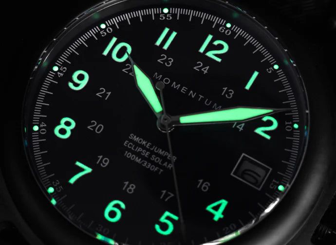 Montre à énergie solaire 38mm Smokejumper Eclipse Noir