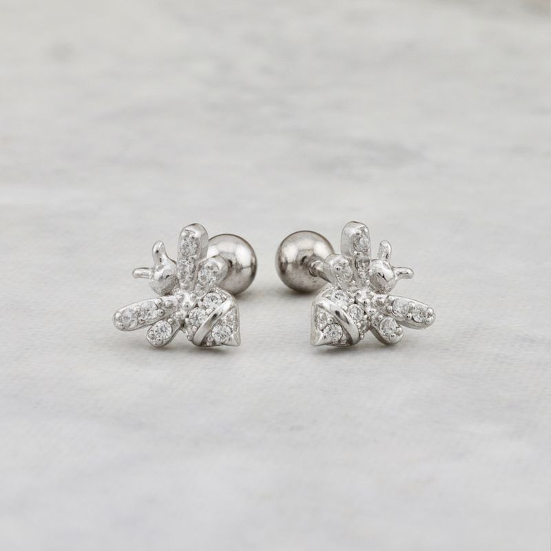 Boucles d'oreilles Abeilles en argent sterling