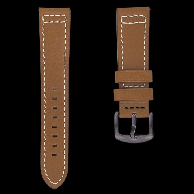 Bracelet de montre en cuir brun -  attache rapide