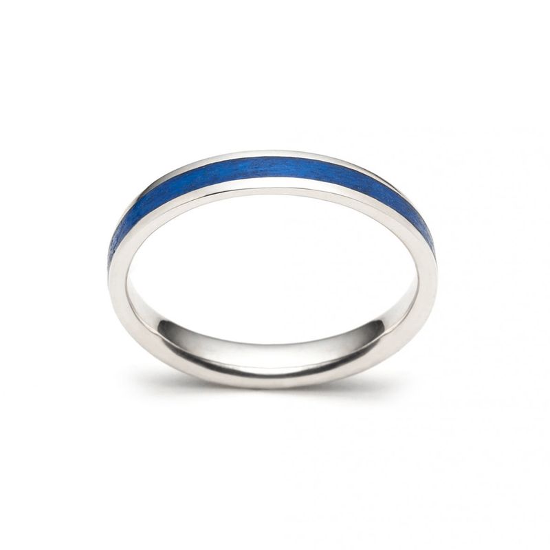 Bague mince Manic bleu lapis en argent sterling