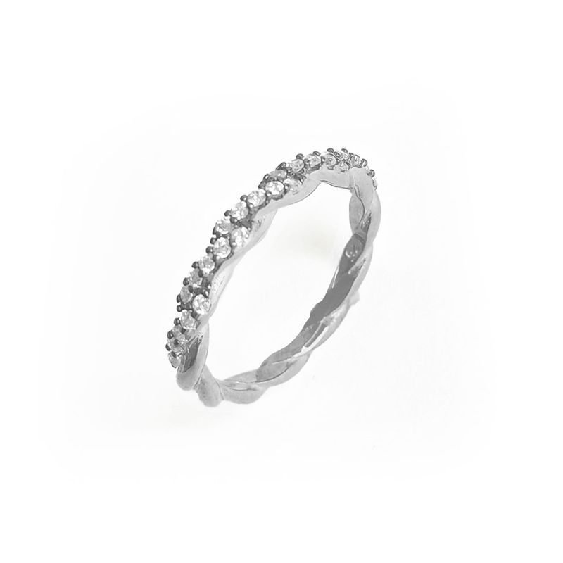 Bague Scintillante Torsade en argent sterling