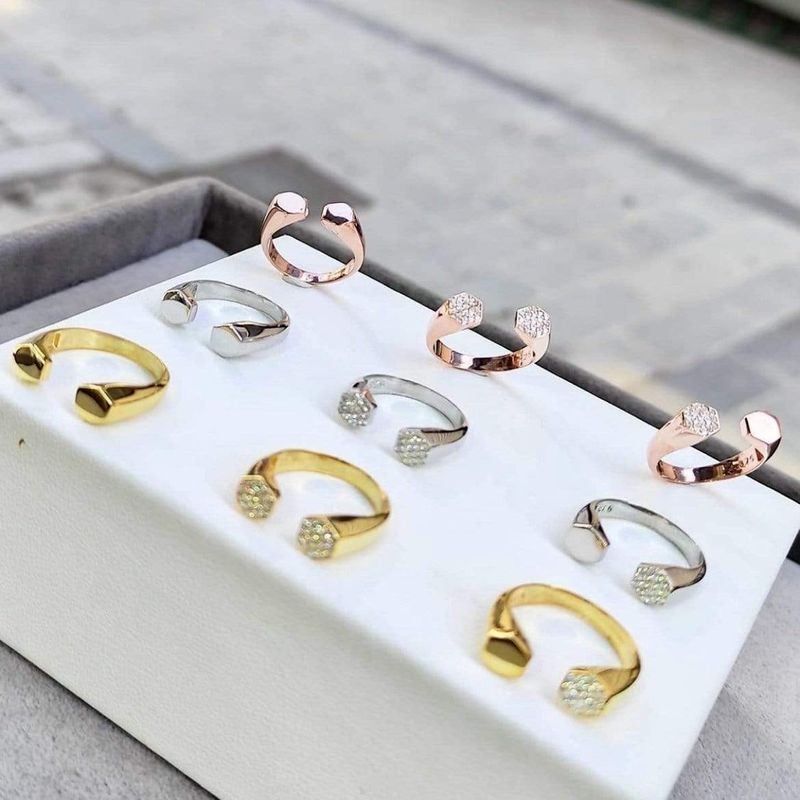 Bague Simple Hexa en argent sterling