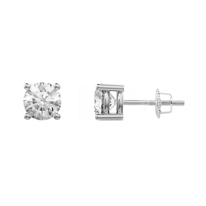 Boucles d'oreilles Classiques en or jaune ou blanc 10K et moissanites