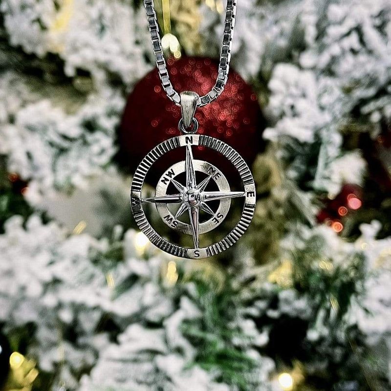 Collier Boussole en argent sterling